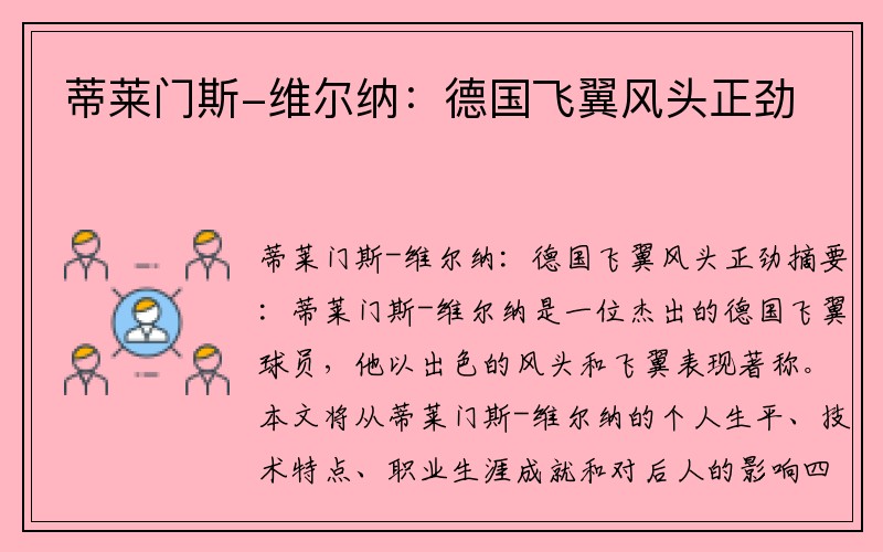 蒂莱门斯-维尔纳：德国飞翼风头正劲